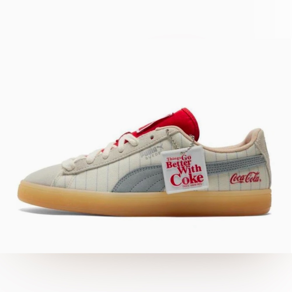 NWOB PUMA Coca-Cola x Suede 'Slate Pinstripes' Sneakers